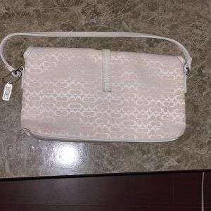Coach evening white clutch wristlet small bag
